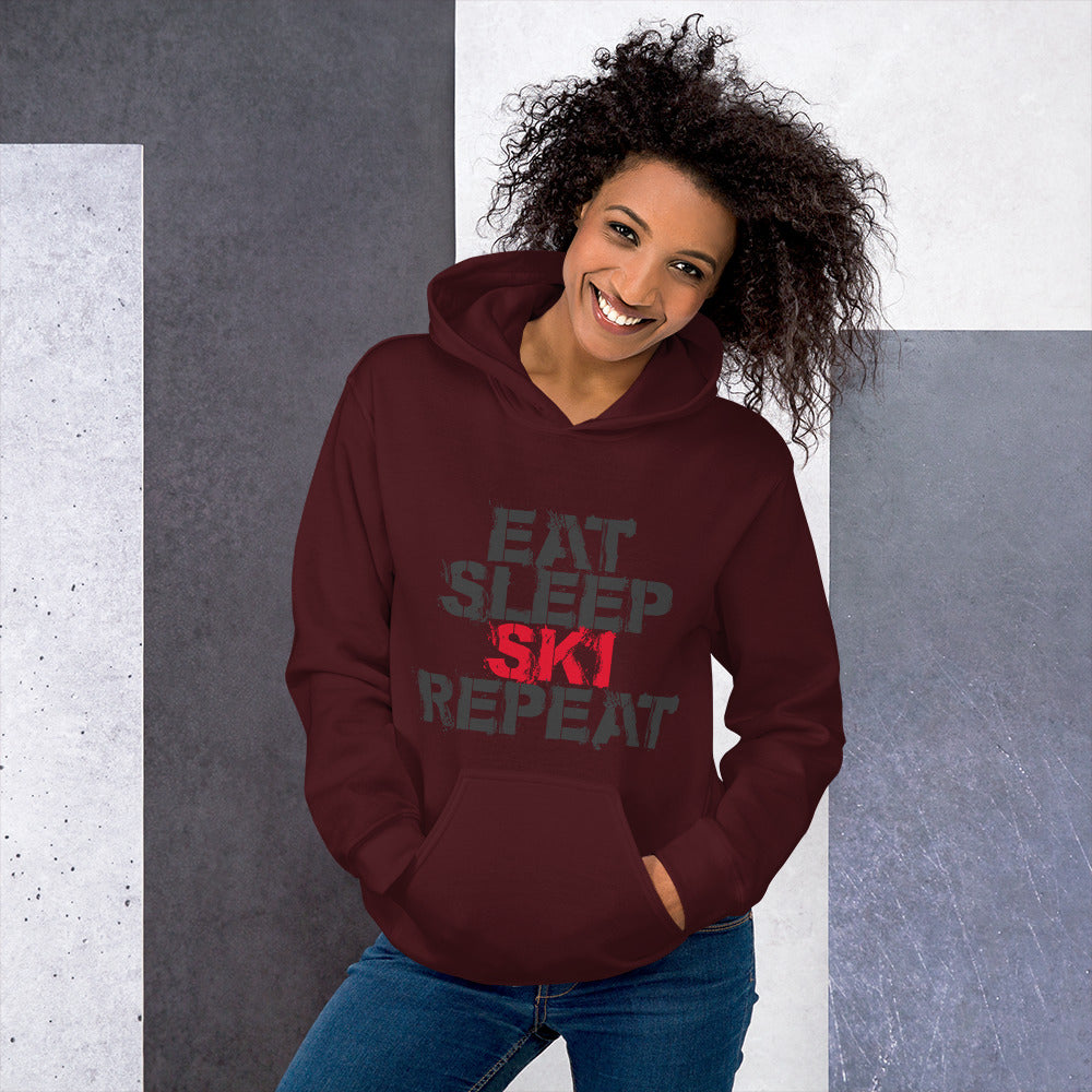 CS0048 - 01004 - Eat Sleep Ski Repeat Unisex Hoodie