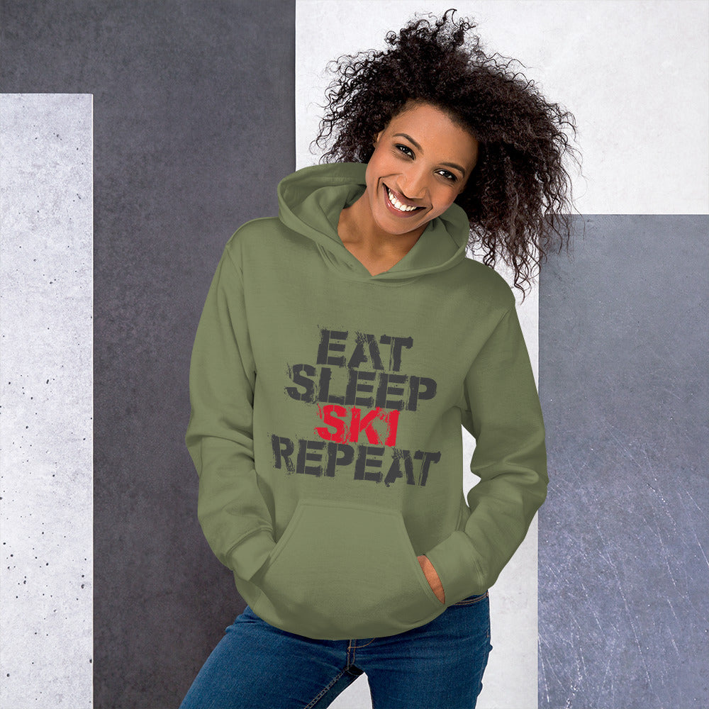 CS0048 - 01004 - Eat Sleep Ski Repeat Unisex Hoodie