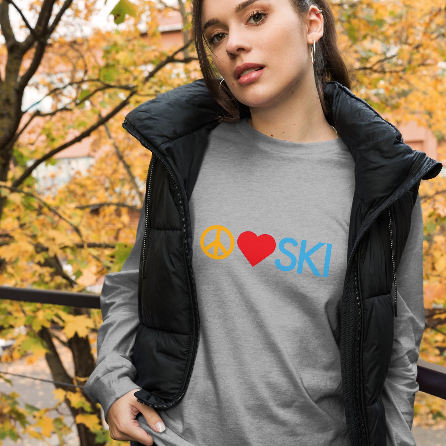 CS0026 - 02001 - Peace | Love | SKI Unisex Long Sleeve Tee