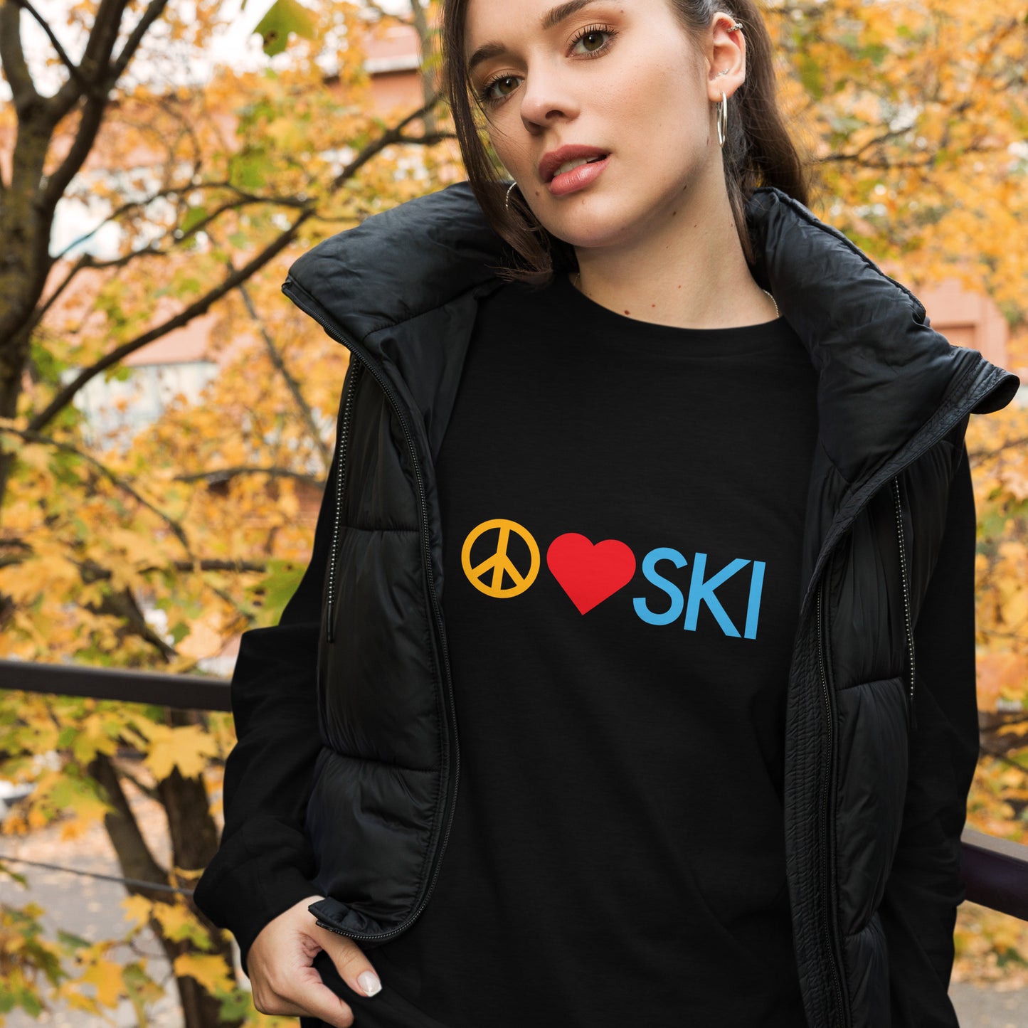 CS0026 - 02001 - Peace | Love | SKI Unisex Long Sleeve Tee