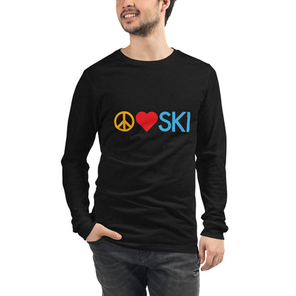 CS0026 - 02001 - Peace | Love | SKI Unisex Long Sleeve Tee