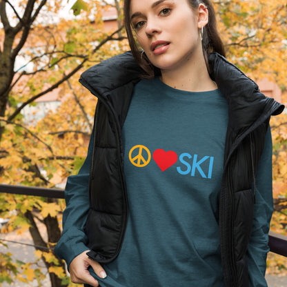 CS0026 - 02001 - Peace | Love | SKI Unisex Long Sleeve Tee