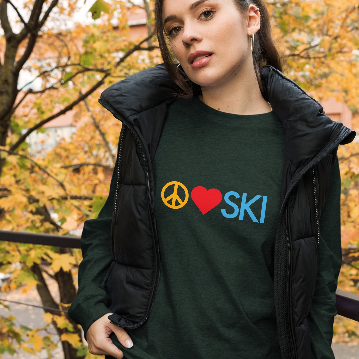 CS0026 - 02001 - Peace | Love | SKI Unisex Long Sleeve Tee