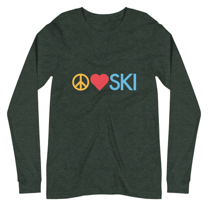 CS0026 - 02001 - Peace | Love | SKI Unisex Long Sleeve Tee