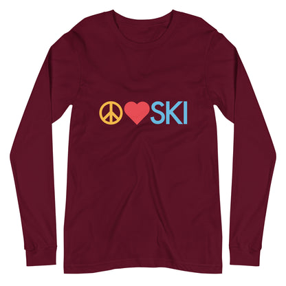 CS0026 - 02001 - Peace | Love | SKI Unisex Long Sleeve Tee