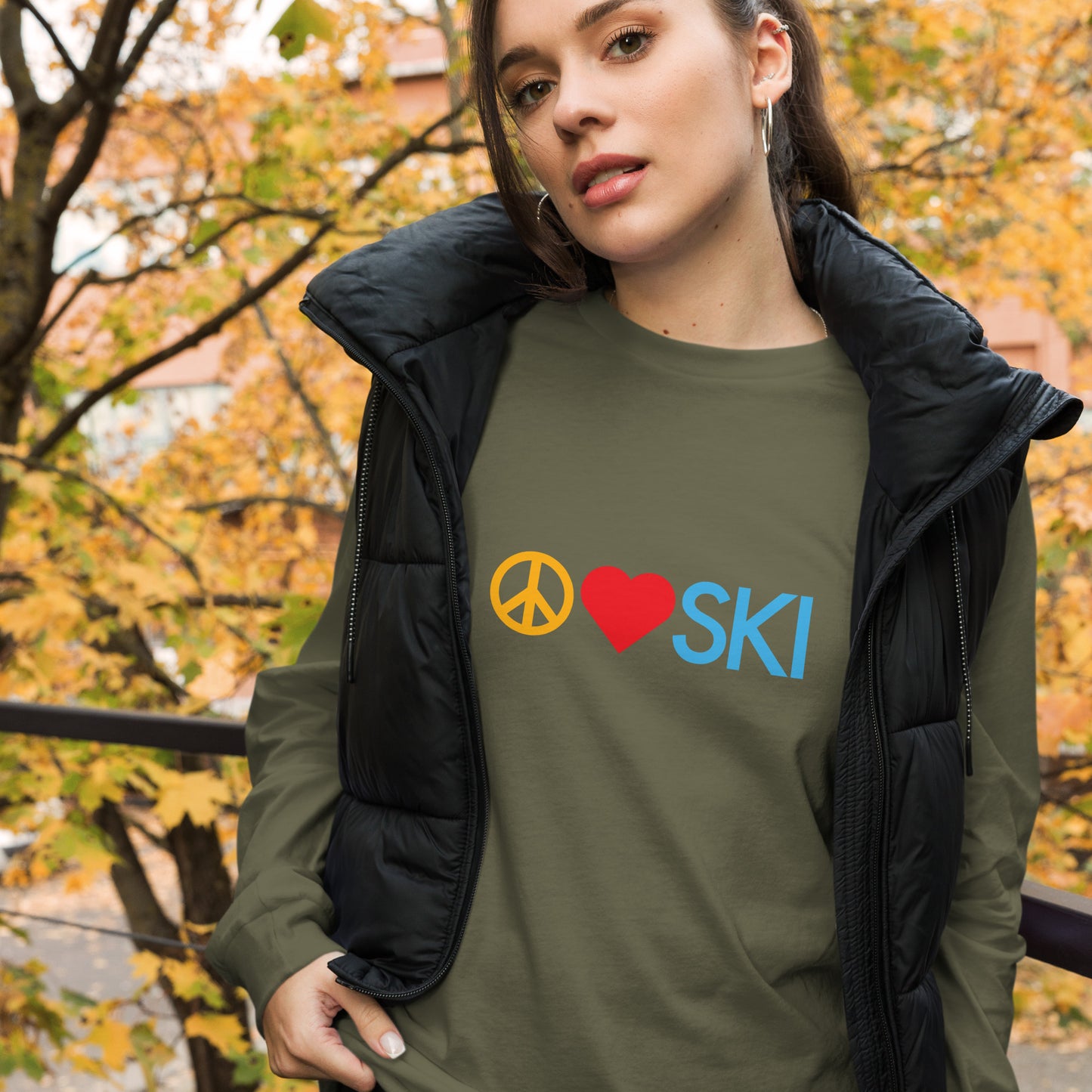 CS0026 - 02001 - Peace | Love | SKI Unisex Long Sleeve Tee