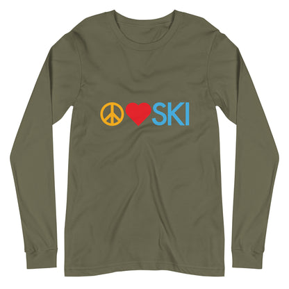 CS0026 - 02001 - Peace | Love | SKI Unisex Long Sleeve Tee