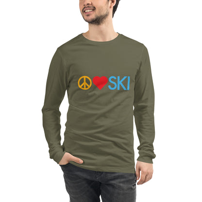 CS0026 - 02001 - Peace | Love | SKI Unisex Long Sleeve Tee