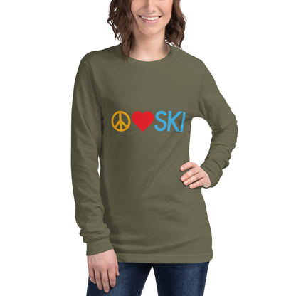 CS0026 - 02001 - Peace | Love | SKI Unisex Long Sleeve Tee