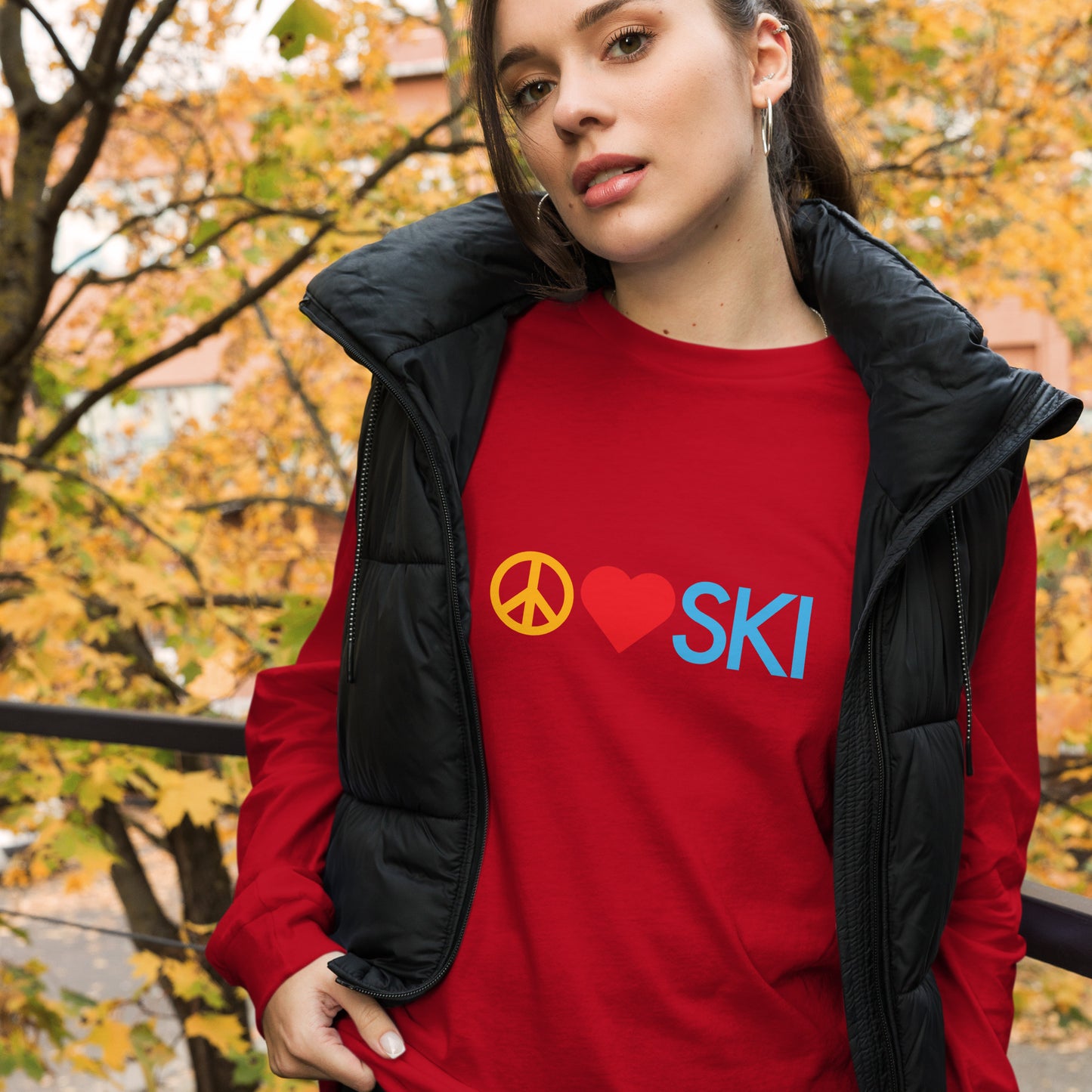 CS0026 - 02001 - Peace | Love | SKI Unisex Long Sleeve Tee