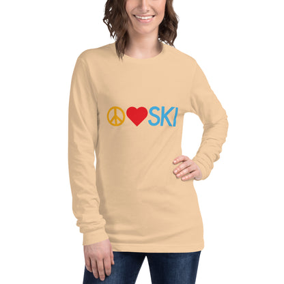 CS0026 - 02001 - Peace | Love | SKI Unisex Long Sleeve Tee