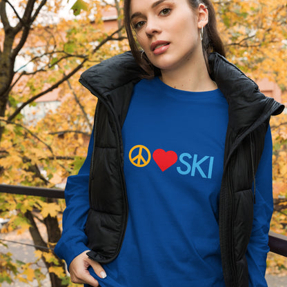 CS0026 - 02001 - Peace | Love | SKI Unisex Long Sleeve Tee