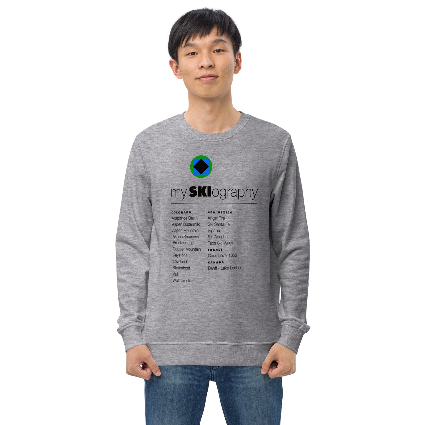 CS0001 - 01005 - mySKIograhy Unisex organic sweatshirt