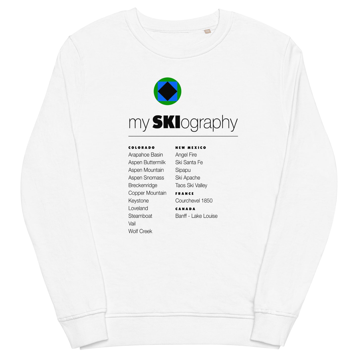 CS0001 - 01005 - mySKIograhy Unisex organic sweatshirt