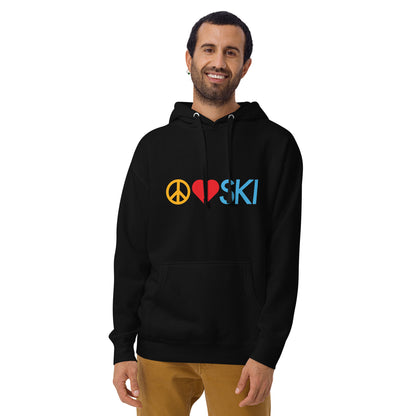 CS0026 - 01004 - Peace | Love | SKI Unisex Hoodie