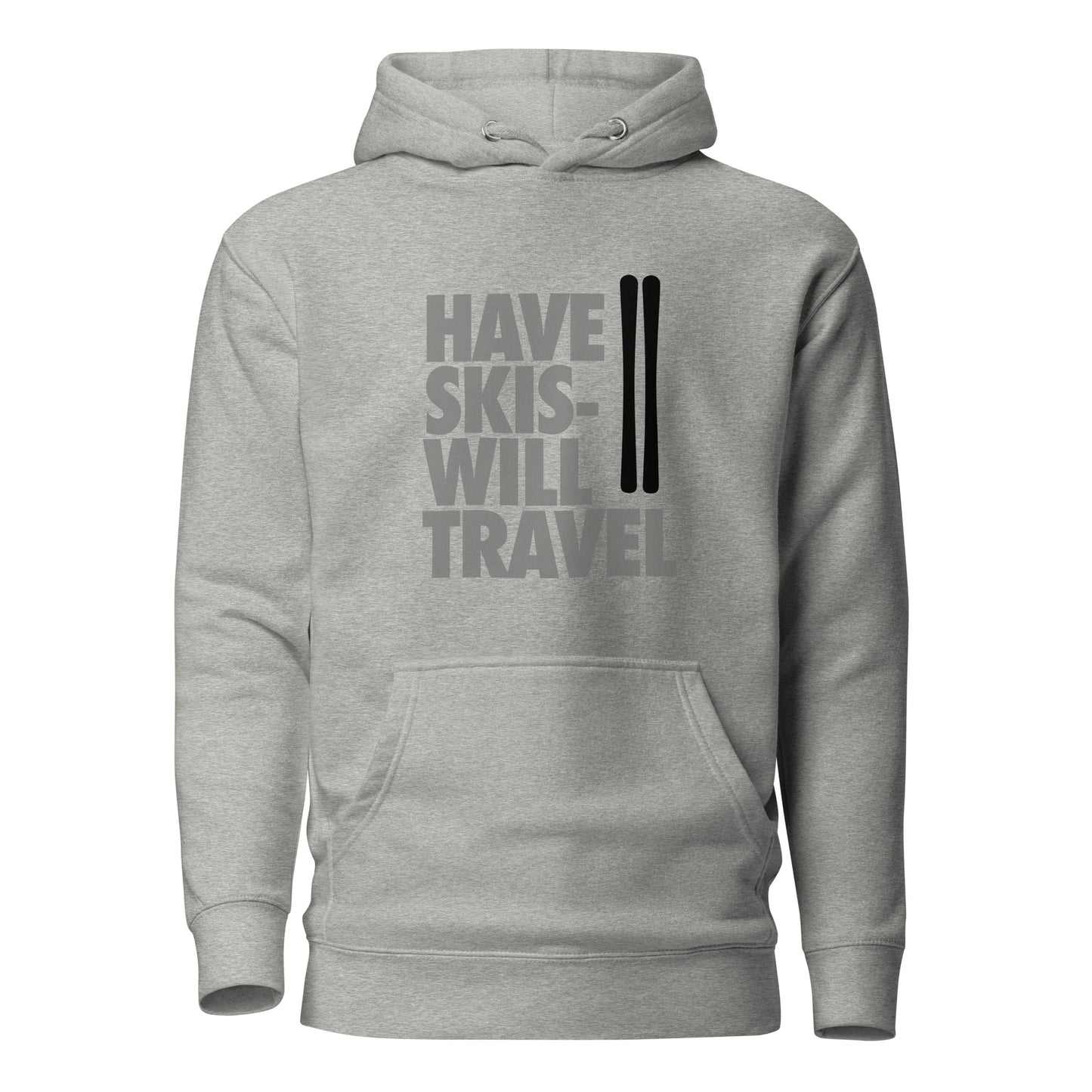 CS0032 - 01004 - Have Skis Will Travel Unisex Hoodie (Black Skis)