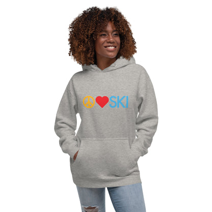 CS0026 - 01004 - Peace | Love | SKI Unisex Hoodie