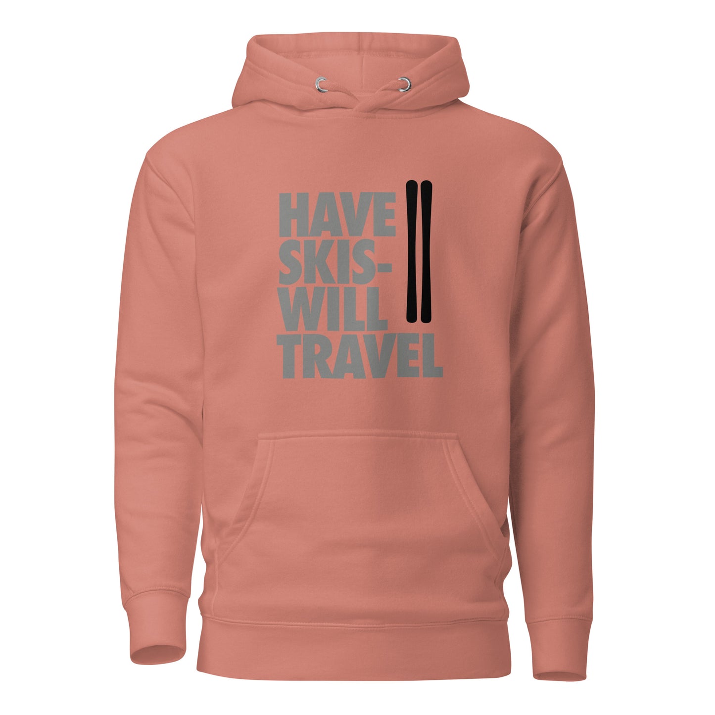 CS0032 - 01004 - Have Skis Will Travel Unisex Hoodie (Black Skis)