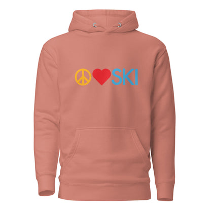 CS0026 - 01004 - Peace | Love | SKI Unisex Hoodie