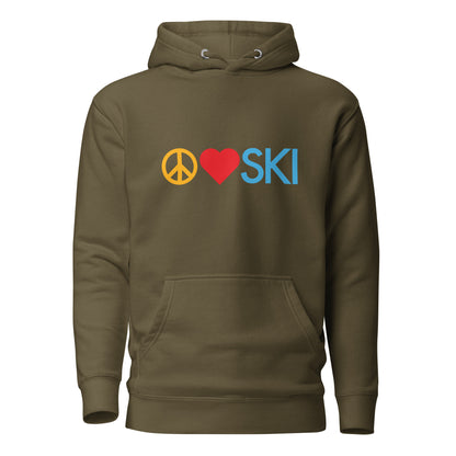 CS0026 - 01004 - Peace | Love | SKI Unisex Hoodie