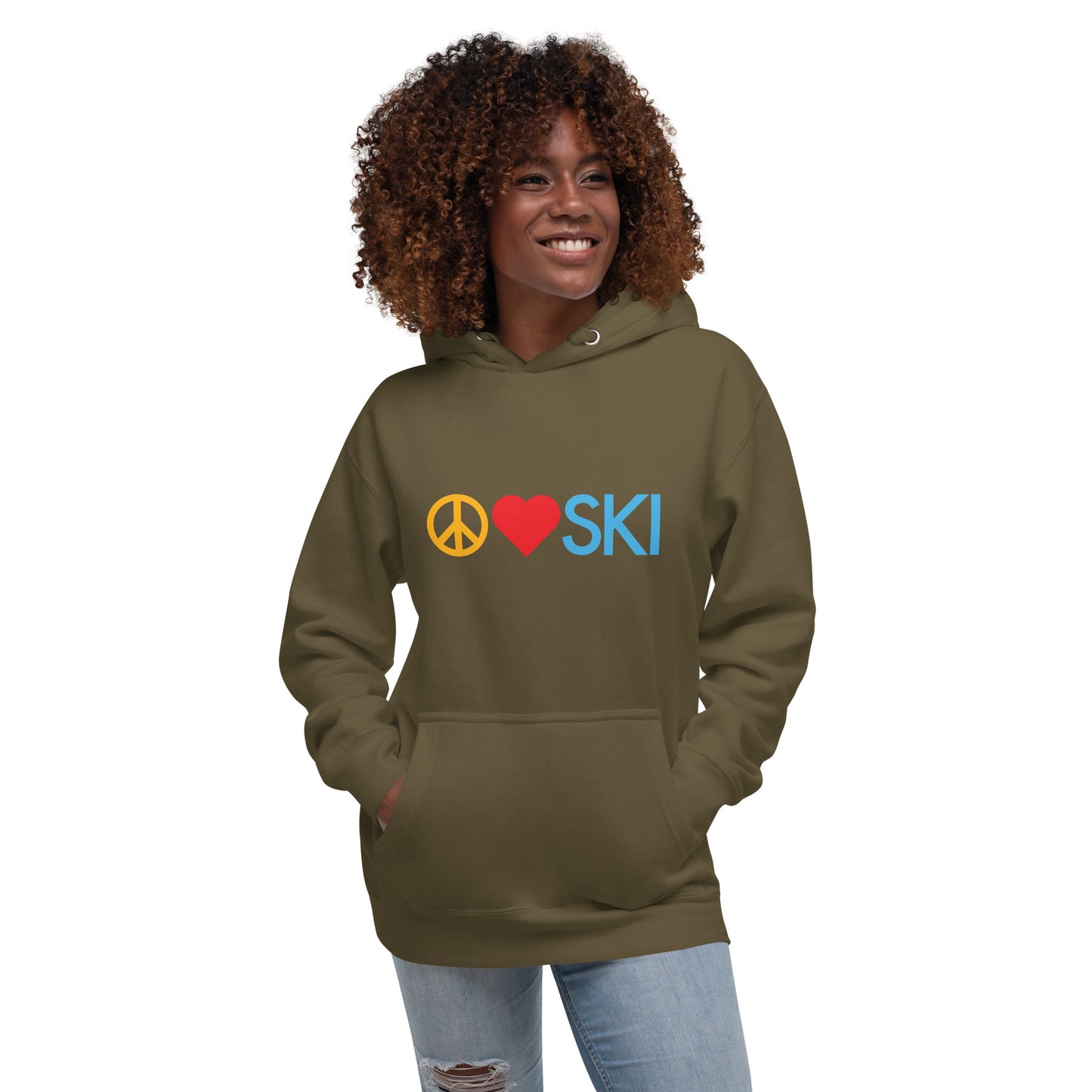 CS0026 - 01004 - Peace | Love | SKI Unisex Hoodie