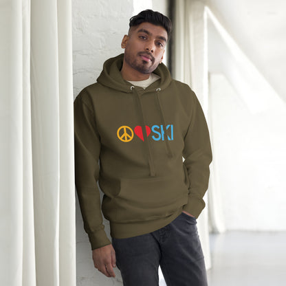 CS0026 - 01004 - Peace | Love | SKI Unisex Hoodie