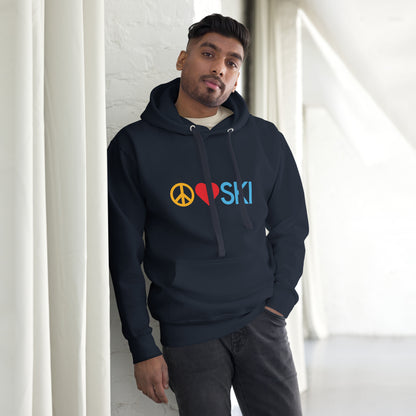 CS0026 - 01004 - Peace | Love | SKI Unisex Hoodie