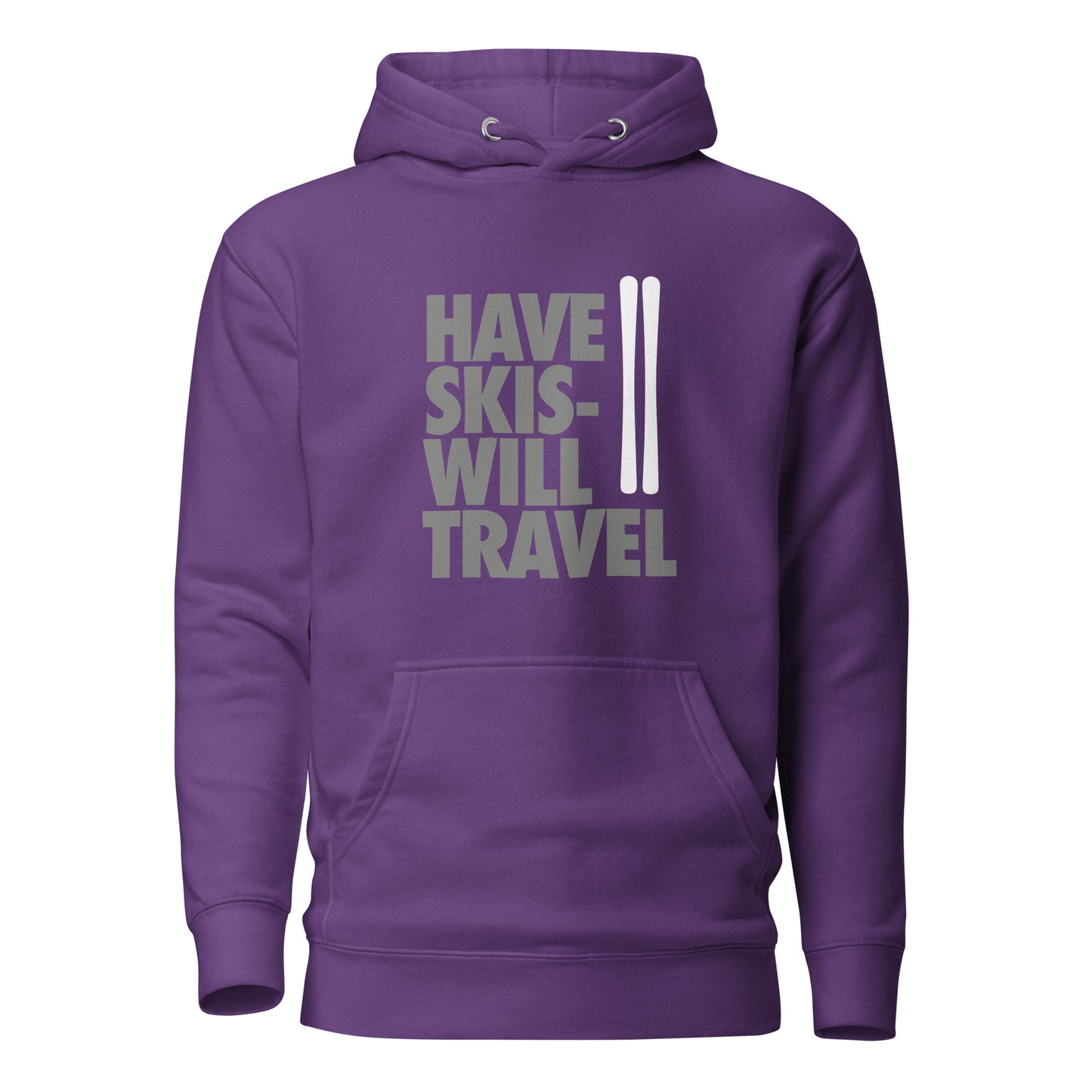CS0032 - 01004 - Have Skis Will Travel Unisex Hoodie (White Skis)