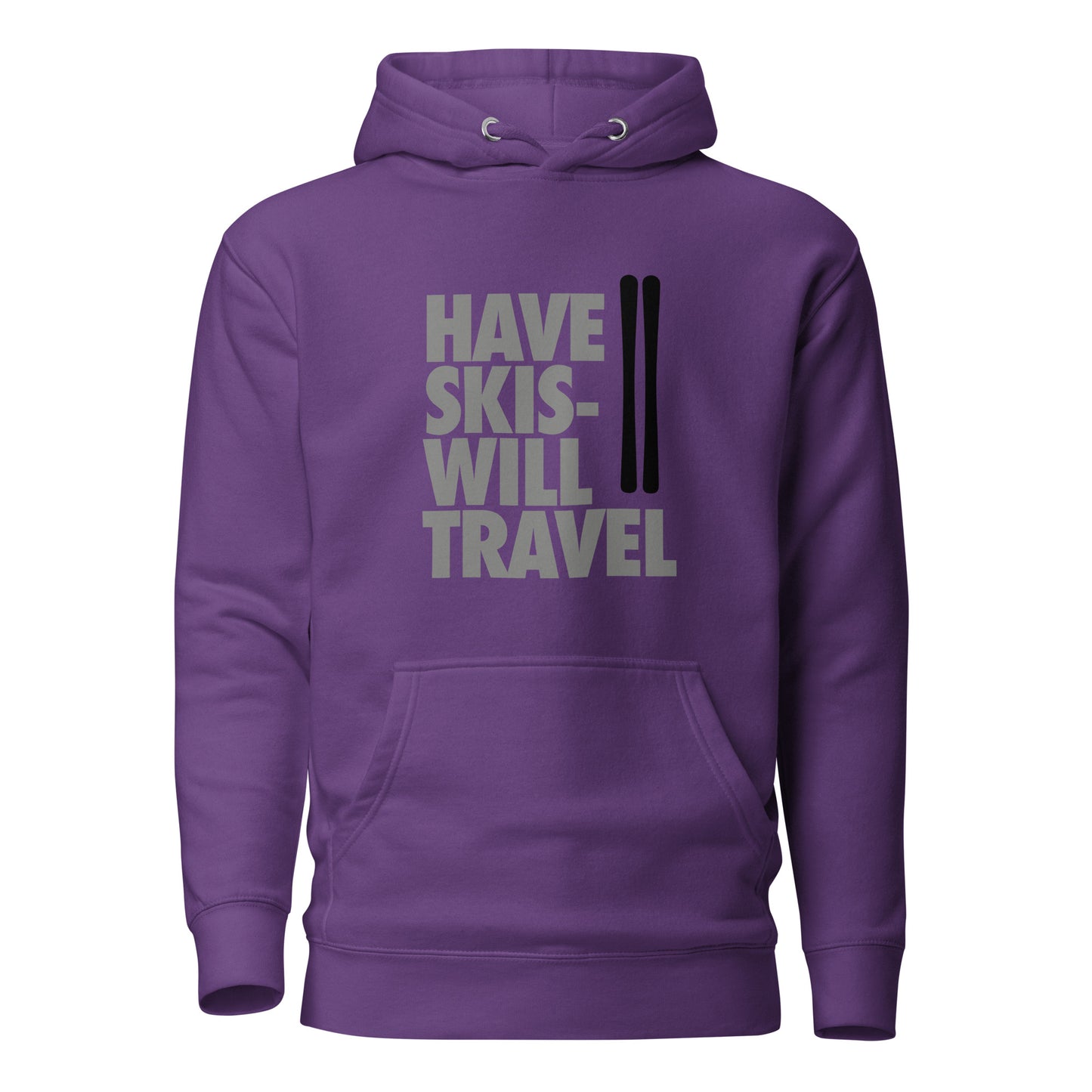 CS0032 - 01004 - Have Skis Will Travel Unisex Hoodie (Black Skis)