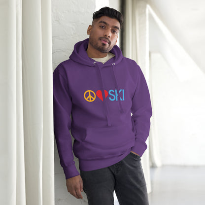 CS0026 - 01004 - Peace | Love | SKI Unisex Hoodie