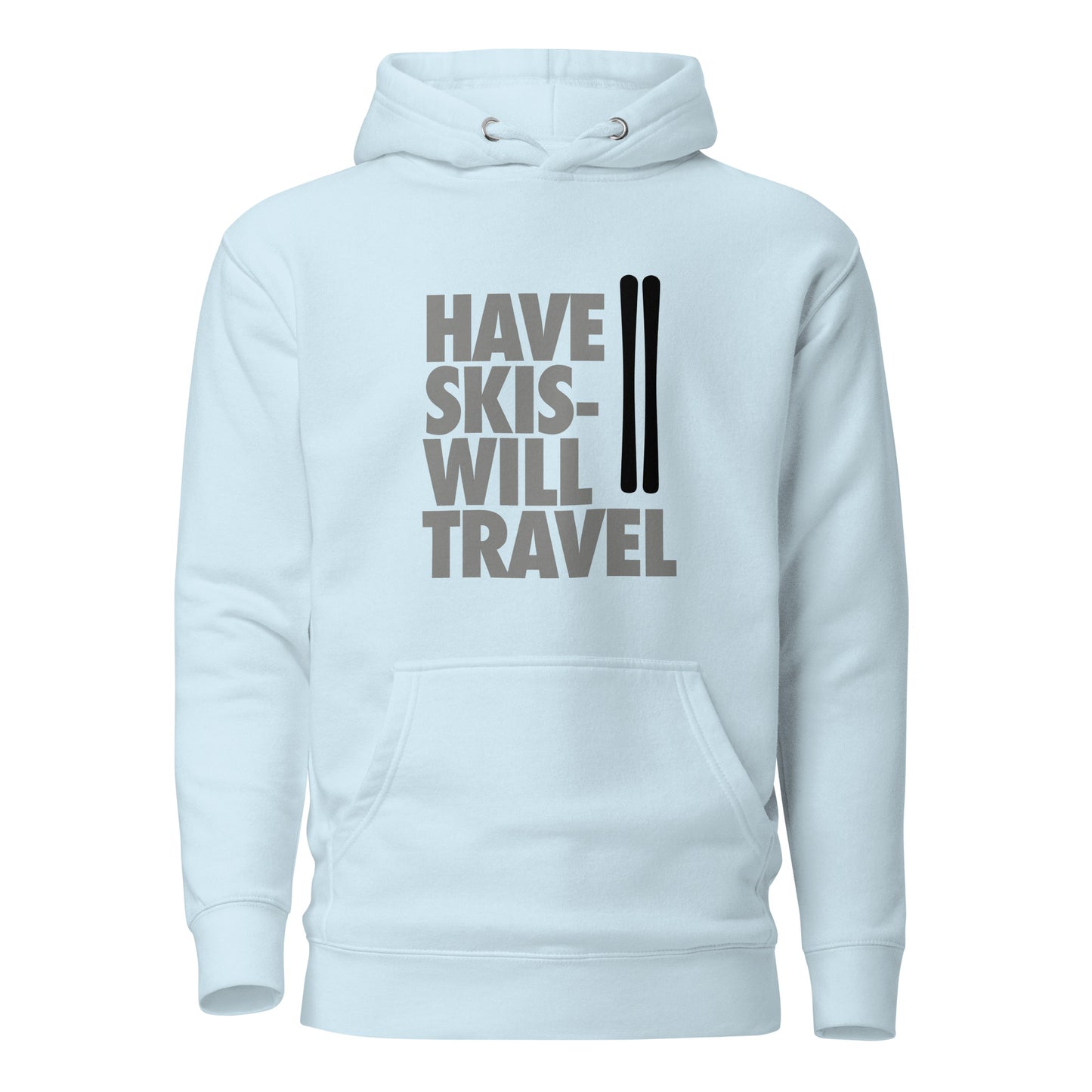 CS0032 - 01004 - Have Skis Will Travel Unisex Hoodie (Black Skis)