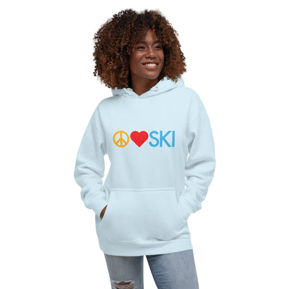 CS0026 - 01004 - Peace | Love | SKI Unisex Hoodie