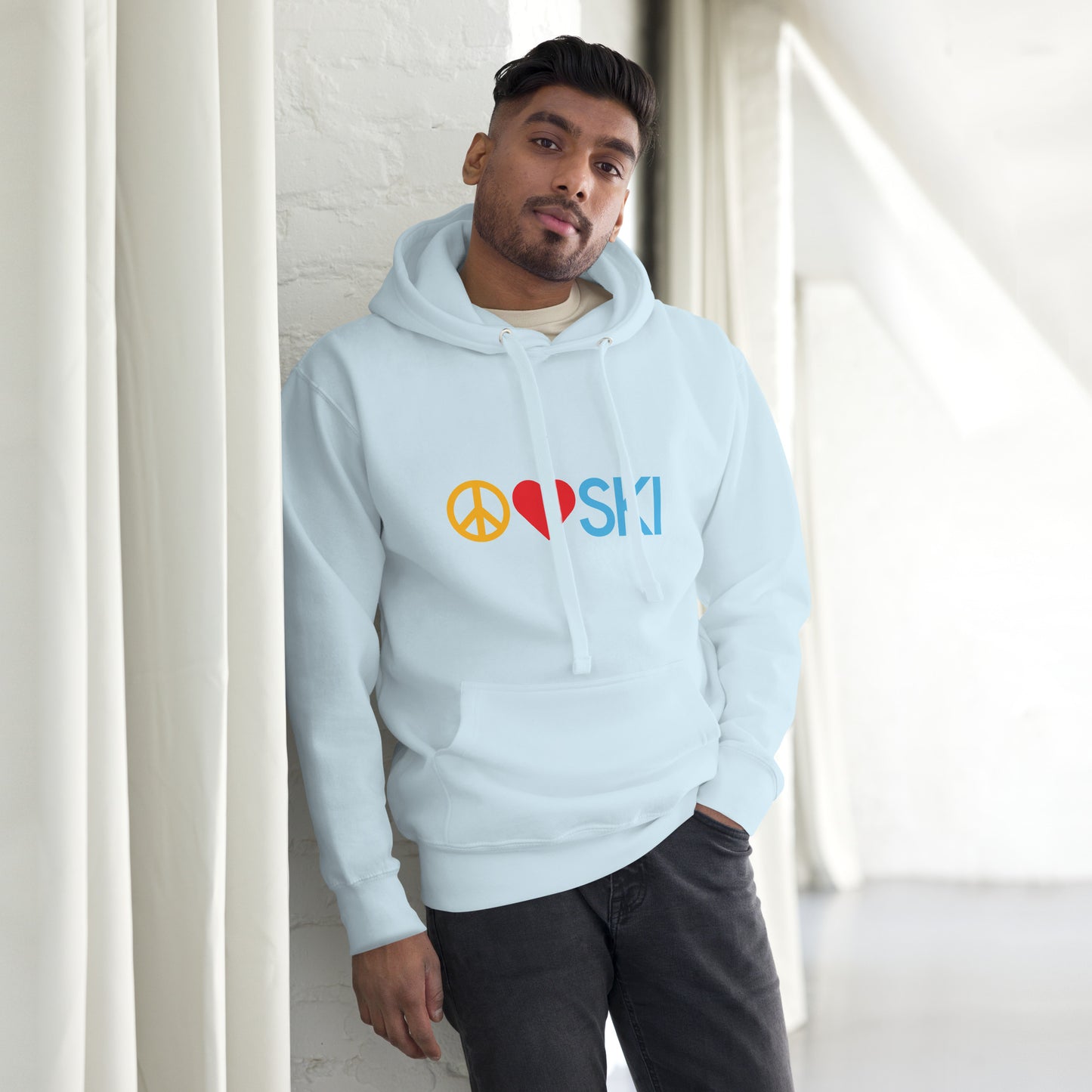 CS0026 - 01004 - Peace | Love | SKI Unisex Hoodie