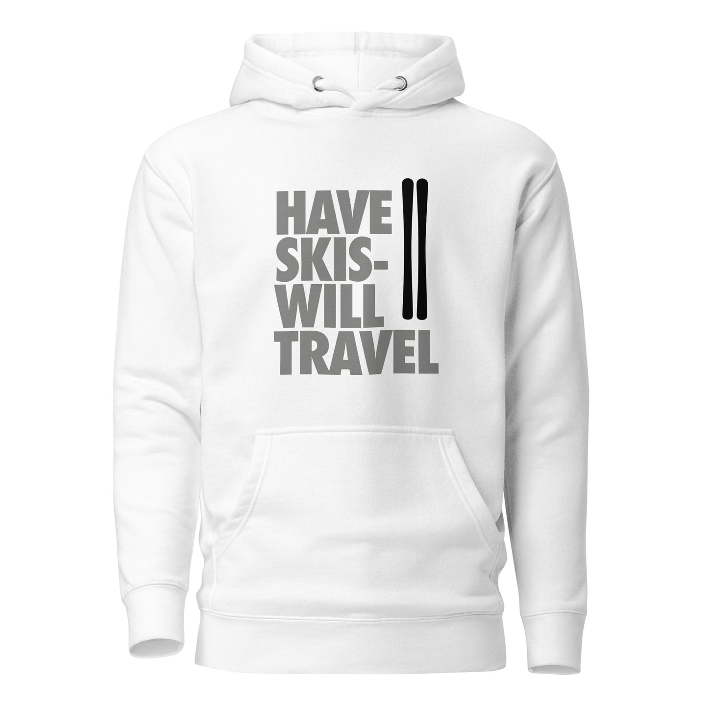 CS0032 - 01004 - Have Skis Will Travel Unisex Hoodie (Black Skis)