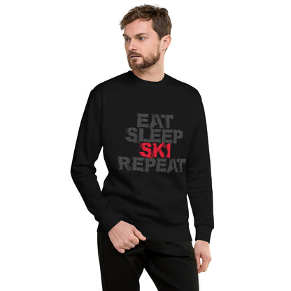 CS0048 - 01005 - Eat Sleep Ski Repeat Unisex Premium Sweatshirt