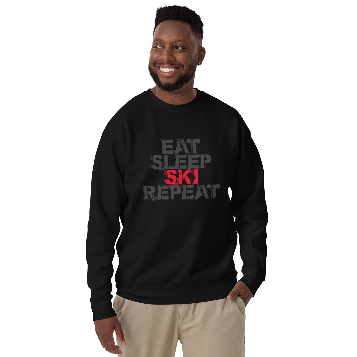 CS0048 - 01005 - Eat Sleep Ski Repeat Unisex Premium Sweatshirt