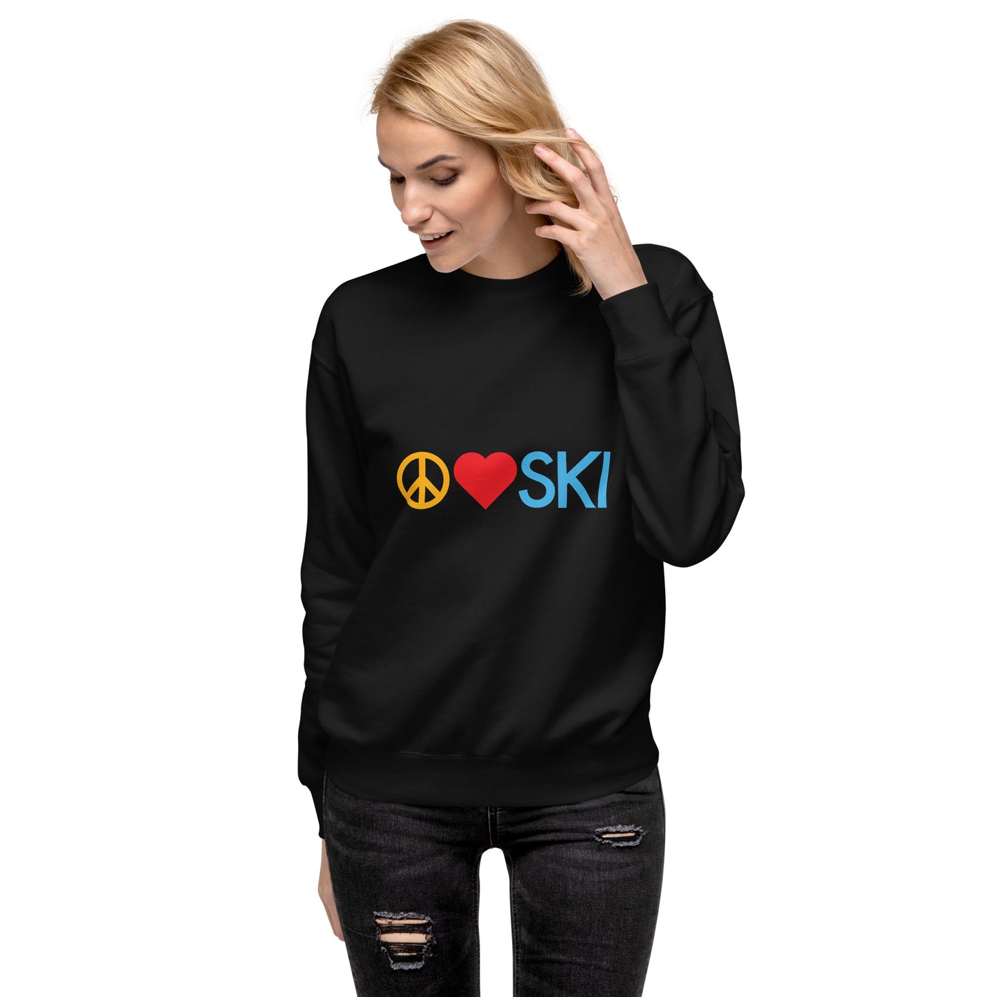 CS0026 - 01005 - Peace | Love | SKI Unisex Premium Sweatshirt