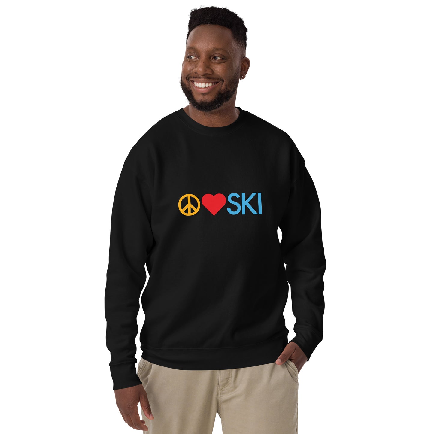 CS0026 - 01005 - Peace | Love | SKI Unisex Premium Sweatshirt