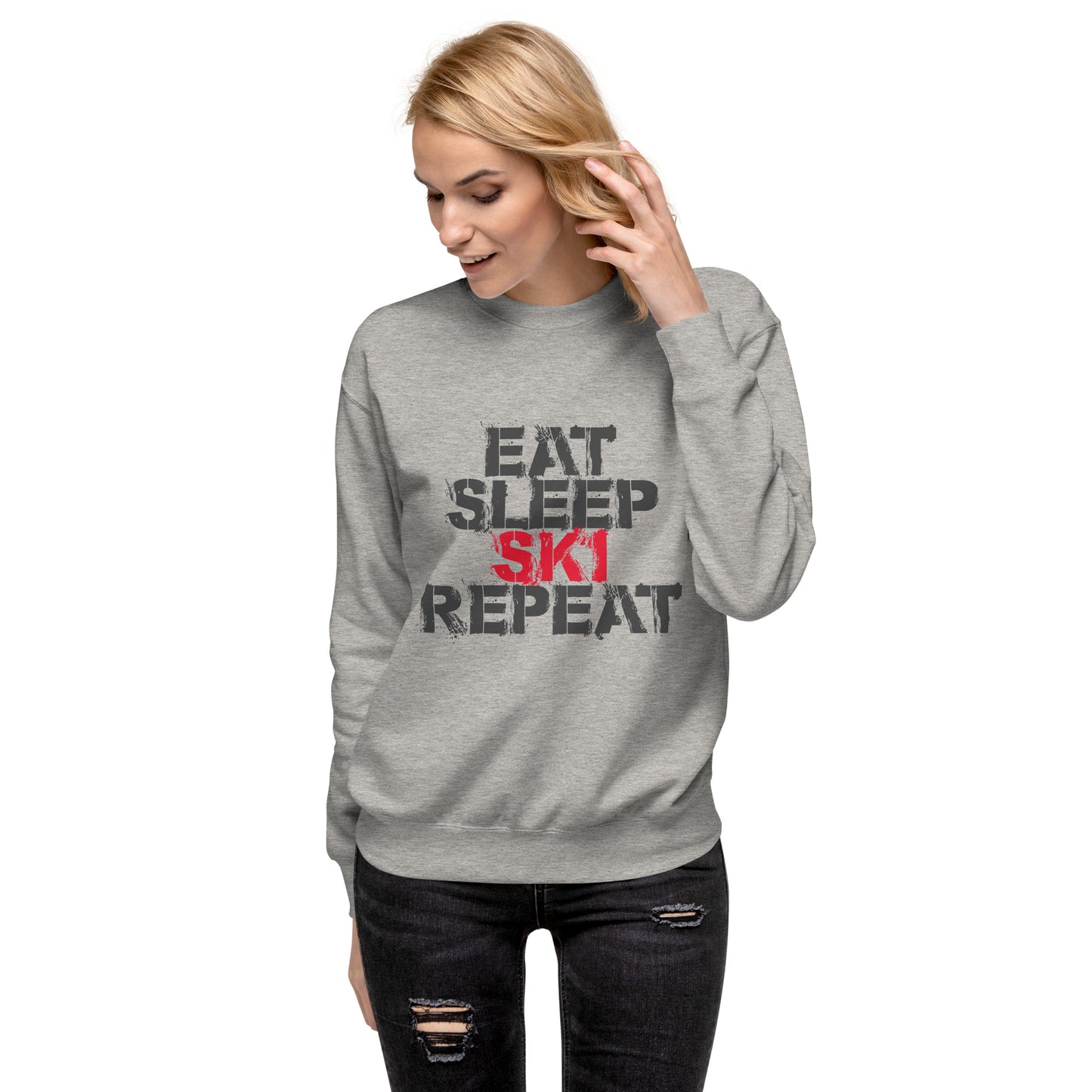 CS0048 - 01005 - Eat Sleep Ski Repeat Unisex Premium Sweatshirt