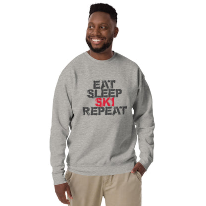 CS0048 - 01005 - Eat Sleep Ski Repeat Unisex Premium Sweatshirt