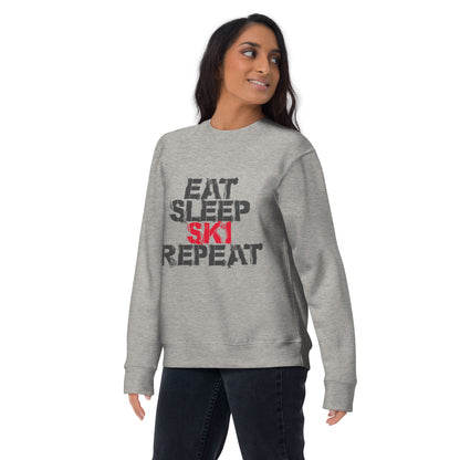 CS0048 - 01005 - Eat Sleep Ski Repeat Unisex Premium Sweatshirt