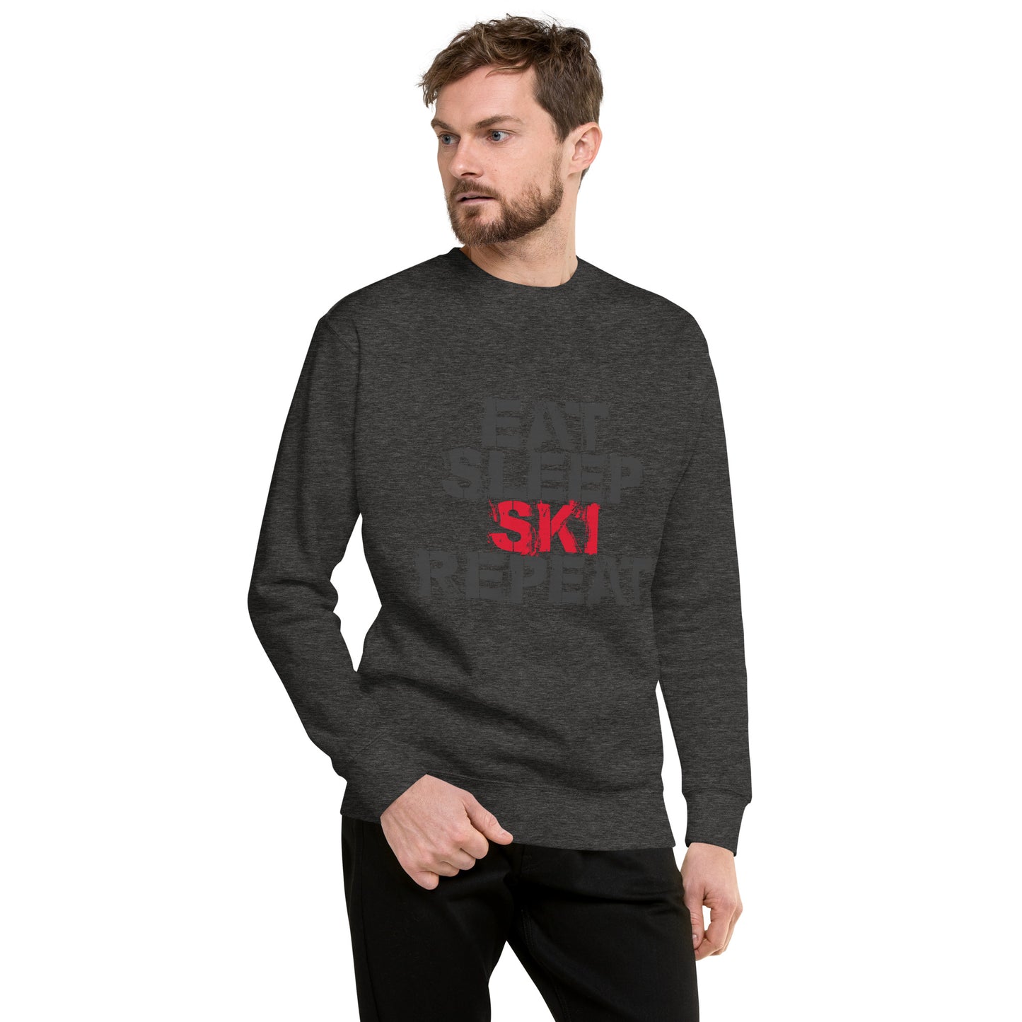 CS0048 - 01005 - Eat Sleep Ski Repeat Unisex Premium Sweatshirt