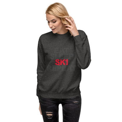 CS0048 - 01005 - Eat Sleep Ski Repeat Unisex Premium Sweatshirt