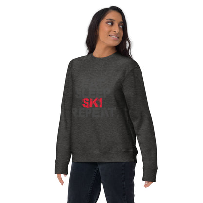 CS0048 - 01005 - Eat Sleep Ski Repeat Unisex Premium Sweatshirt