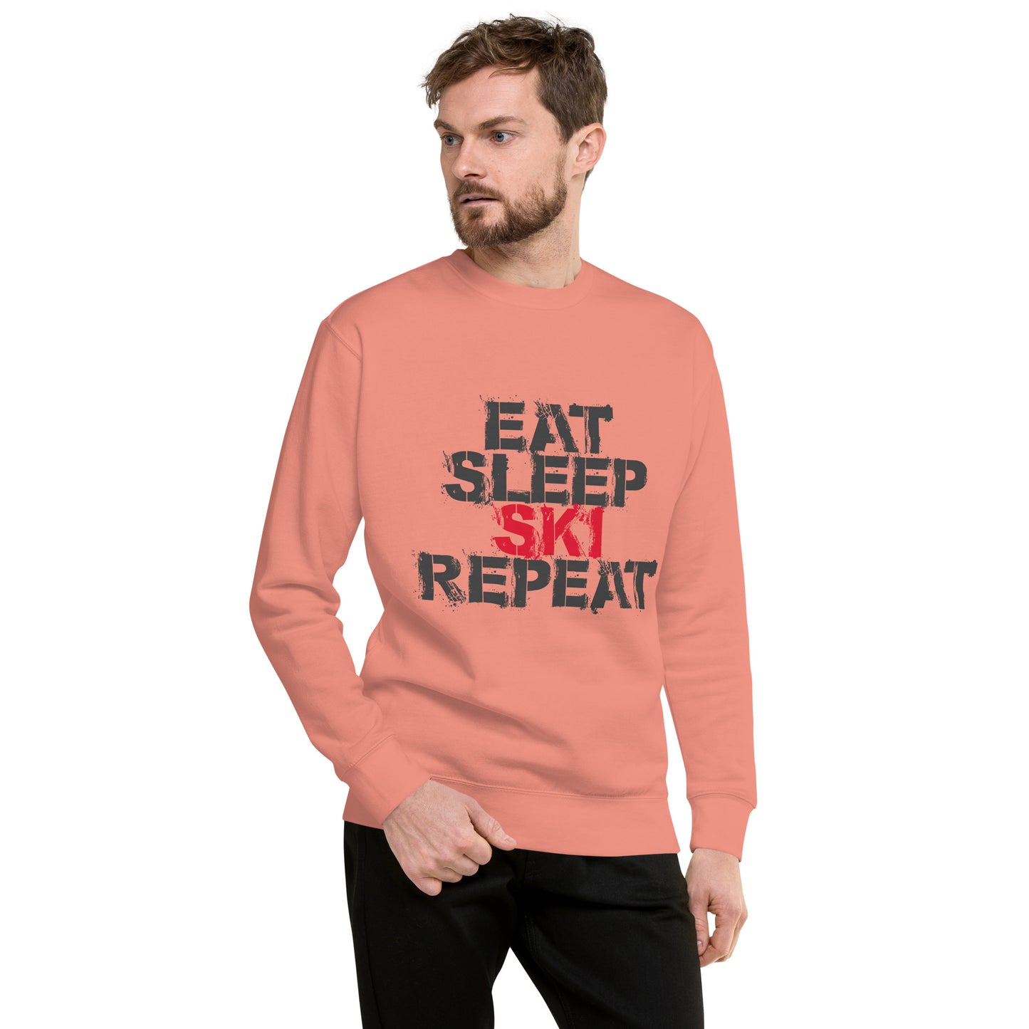 CS0048 - 01005 - Eat Sleep Ski Repeat Unisex Premium Sweatshirt