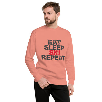 CS0048 - 01005 - Eat Sleep Ski Repeat Unisex Premium Sweatshirt