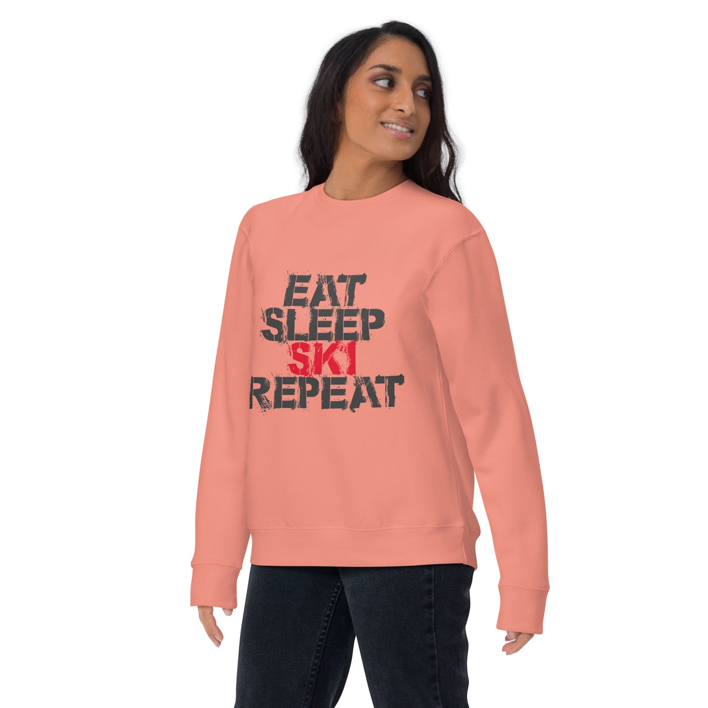 CS0048 - 01005 - Eat Sleep Ski Repeat Unisex Premium Sweatshirt