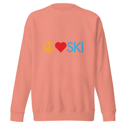 CS0026 - 01005 - Peace | Love | SKI Unisex Premium Sweatshirt