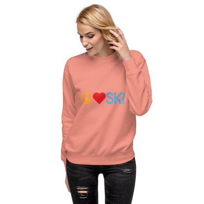 CS0026 - 01005 - Peace | Love | SKI Unisex Premium Sweatshirt