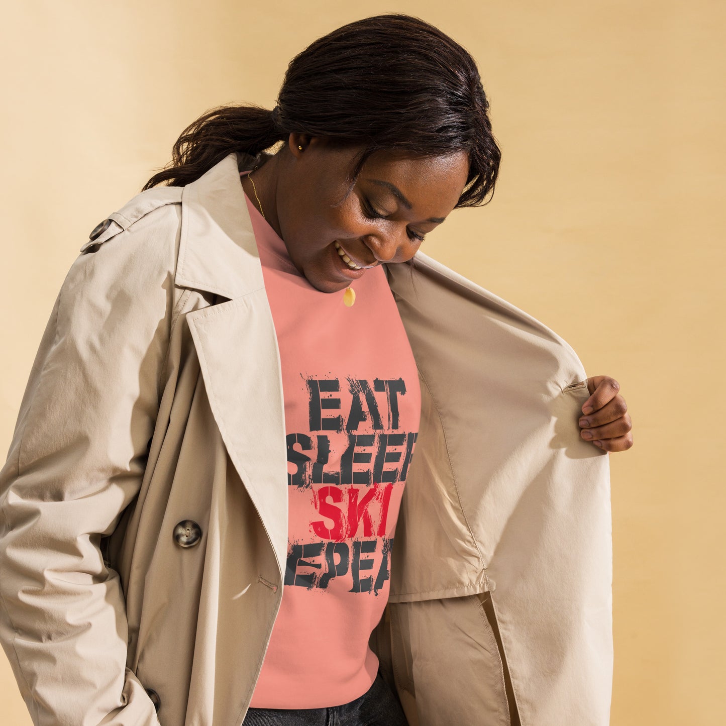 CS0048 - 01005 - Eat Sleep Ski Repeat Unisex Premium Sweatshirt